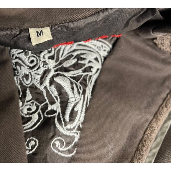 Love Stitch Embroidered Fitted Jacket Blazer Brown Women's Sz. M - Picture 2 of 14